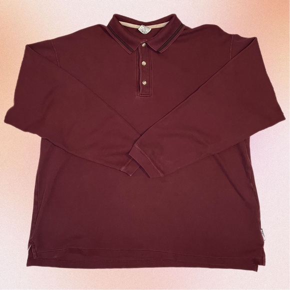 Vintage Maroon Columbia Button Up Long Sleeve Polo - Picture 1 of 4